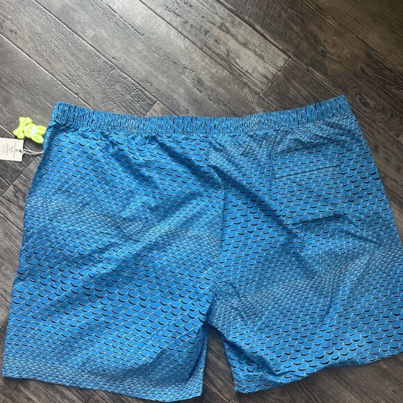 Psycho Bunny Atomic Blue Big & Tal Men's Haines Wave Print Swim Trunks, Size 5XL - Picture 6 of 7